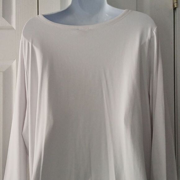 Cupio Curvy white soft stretch 3/4th length blouse top Sz 2X - Picture 6 of 8